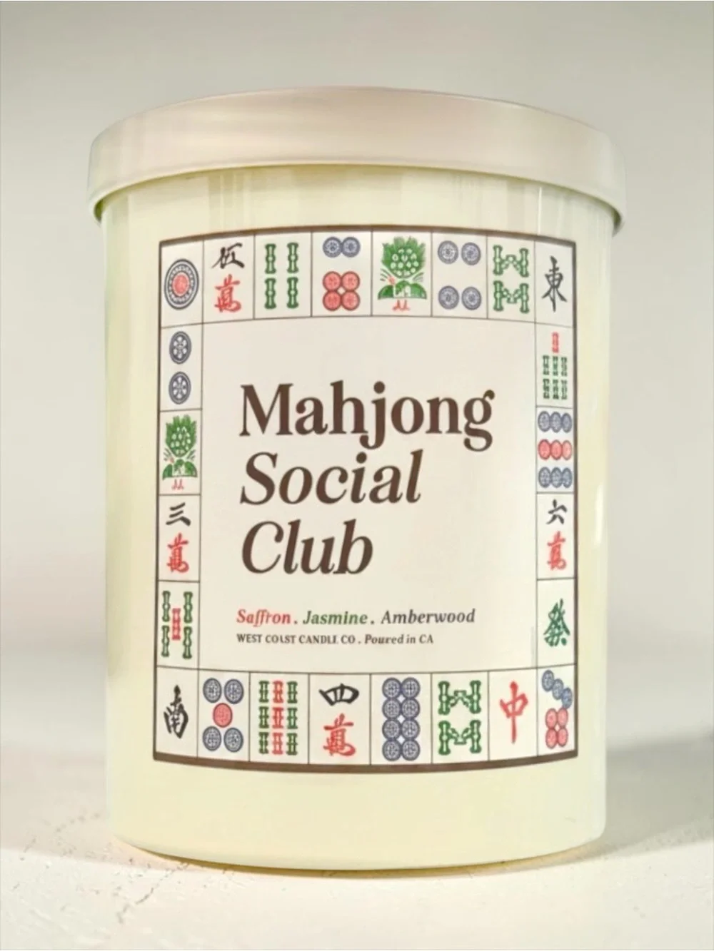 Mahjong Social Club Candle NWT Saffron Jasmine Amberwood Luxury Gift Jar